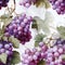 For fabric design or packard, a delicate seamless pattern in watercolour lavender grape