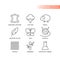 Fabric features and materials line vector icon
