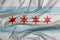Fabric flag of Chicago, the city of Chicago is the most populous city in Illinois