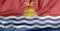 Fabric flag of Kiribati. Crease of Kiribati flag background.