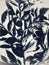 Fabric floral pattern. Plant big leaves background. Monochrome plant leaves background. Vintage room decorative tree.