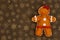 Fabric gingerbread man holiday background