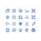 Fabric and Layered material related vector icons. Clothing properties symbols. Contains icons such as cotton, wool, waterproof,