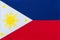 Fabric national flag of the Republic of the Philippines