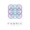 Fabric original logo, creative geometrical badge for company identity, craft store, advertising, poster, banner, flyer