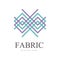 Fabric original logo design, creative geometrical badge for company identity, craft store, advertising, poster, banner