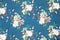 Fabric pattern with classical image of the colorful flowers on b