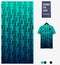 Fabric pattern design. Geometric pattern on green  gradient background for soccer jersey, football kit, bicycle, basketball.