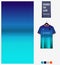 Fabric pattern design. Geometry pattern on blue background for soccer jersey, football kit, bicycle, basketball, sports uniform.