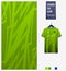 Fabric pattern design. Mosaic pattern on green background for soccer jersey, football kit, bicycle, basketball, sports uniform.