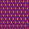 Fabric Pattern is made up of multiple multicolored diamonds placed diagonally on a pink background