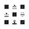 Fabric properties black glyph icons set on white space