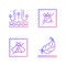 Fabric quality characteristics gradient linear vector icons set