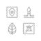 Fabric quality characteristics linear icons set