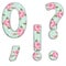 Fabric retro numbers in shabby chic style