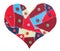 Fabric scraps heart