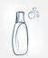 Fabric softener bottle line art sketch outline isolated design element cosmetics vector