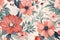 fabric spring art flower drawing textile leaf pattern summer wallpaper. Generative AI.