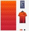 Fabric textile design in Arrow pattern for soccer jersey, football kit, bicycle, racing, e-sport, basketball, sports uniform.