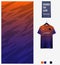 Fabric textile design. Thunder pattern on orange gradient background for soccer jersey, football kit. Abstract sport background.