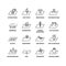 Fabric textile properties thin line vector icons