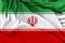 Fabric texture of Iran national flag