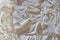 Fabric texture, soft, low-contrast, slightly toned conceptual image of white fabric prepared in plaster solution, low warm toning