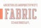 Fabric vector condensed retro typeface, uppercase letters and nu