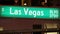 Fabulos Las Vegas, traffic sign glowing on The Strip in sin city of USA. Iconic signboard on the road to Fremont street in Nevada