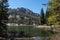 The fabulous alpine lake in the Dolomites. Lovely and relaxing place in the Italian Alps.