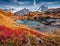 Fabulous autumn view of Cheserys lake, Chamonix location.