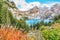 Fabulous autumn view of Oeschinensee Lake