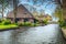 Fabulous dutch village with gardens and houses, Giethoorn, Netherlands, Europe