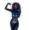 Fabulous female from fairytale with blue black body art