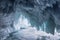 Fabulous ice cave on lake Baikal. Eastern Siberia