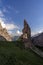 Fabulous rock formations on Campanile di Val Montanaia mountain peak in Italy