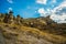 Fabulous rock mushrooms. Beautiful landscape with unusual mountains. Fairy Chimneys, Pasabag, Monks Valley, Cappadocia, Turkey