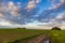 Fabulous sunset in the field. Summer day. Russia