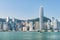 Fabulous view of Hong Kong Island skyline on sunny day