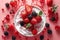 fabulous yogurt with raspberry and strawberry, blackberries and various berries, Raspberry and cream