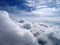 Fabulously beautiful clouds in the sky. View from the plane.