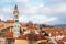 A fabulously beautiful view of the town of Cesky Krumlov in the Czech Republic. Favorite place of tourists from all over