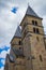 Facade of Abbey of Echternach Basilica of Saint Willibrord in the old town of Echternach, Luxembourg