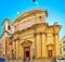 Facade of Annunciation Church in Birgu, Malta