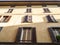 facade of apartment house in Upper Town of Bergamo