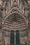 Facade with arcades of the cathedral in Strasbourg