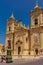 Facade of Basilica of the Nativity of Our Lady in Xaghra, Gozo, Malta