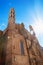 Facade of the Basilica Santa Maria del Mar Catalan Gothic style in Barcelona, Catalonia, Spain