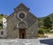 The facade of the beautiful Church of San Lorenzo in Manarola, Cinque Terre, Liguria, Italy