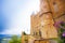 Facade of beautiful Hohenzollern castle at summer